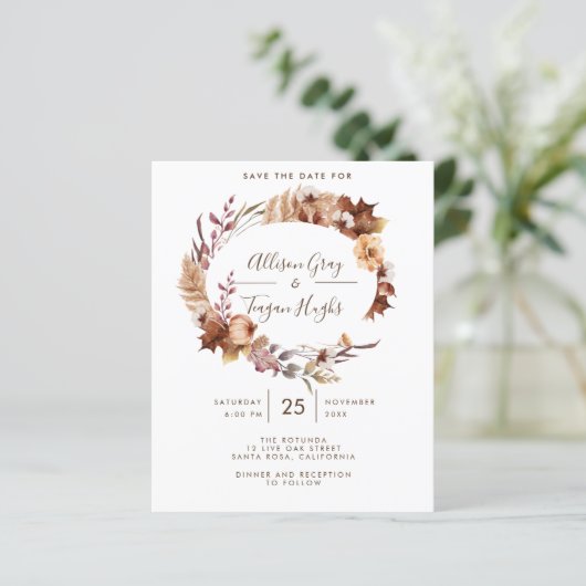 Herfst sparen het Briefkaart van de Datum (Staand voorkant)