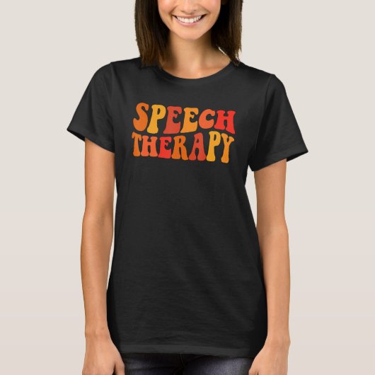 Herfst Speech Therapy Groovy SLP Speech Language P T-shirt (Voorkant)
