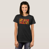 Herfst Speech Therapy Groovy SLP Speech Language P T-shirt (Voorkant volledig)