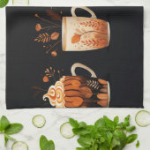 Herfst Spice Latte Keuken Handdoeken (Gevouwen)