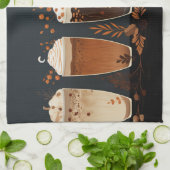 Herfst Spice Latte Keuken Handdoeken (Gevouwen)