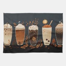 Herfst Spice Latte Keuken Handdoeken