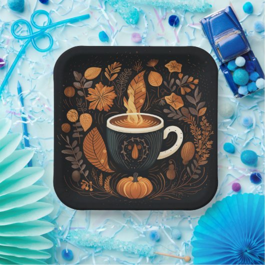 Herfst Spice Latte Party Borden Papieren Bordje (Feest)