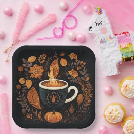 Herfst Spice Latte Party Borden Papieren Bordje (Feest)