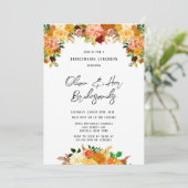 Herfst Spice Peony Bridesmaids Luncheon Kaart (Staand voorkant)