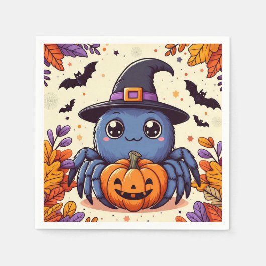 Herfst/spin/hekserij/halloween Servet (Voorkant)
