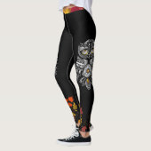 Herfst Spirit Owl Autumn Leaves Black Leggings (Links)