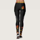 Herfst Spirit Owl Autumn Leaves Black Leggings (Achterkant)