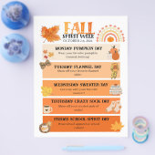 Herfst Spirit Week flyer, Herfstschool Spirit Week Flyer (Enkel)