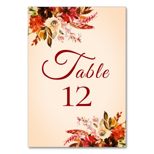 Herfst Splendor Bloemen Blozen Ivoor Huwelijk Kaart (Voorkant)