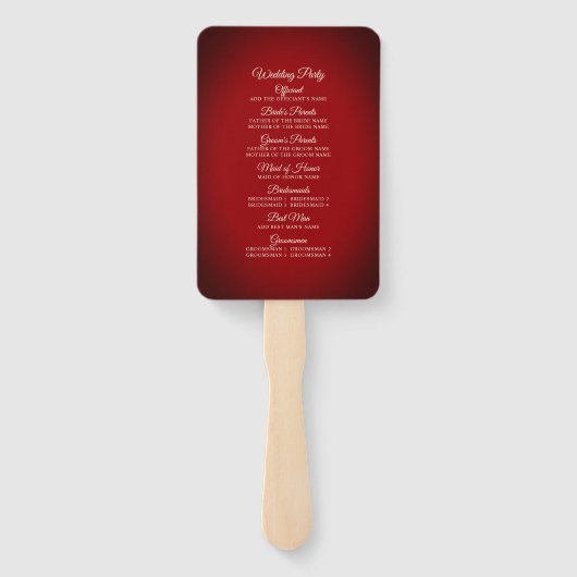 Herfst Splendor Bloemen Gegrilde Rode Huwelijk Handwaaier (Achterkant)