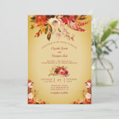 Herfst Splendor Bloemen Gouden Gewassen Huwelijk Kaart (Staand voorkant)