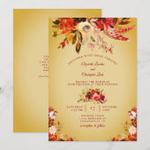 Herfst Splendor Bloemen Gouden Gewassen Huwelijk Kaart (Voorkant / Achterkant)