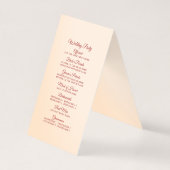 Herfst Splendor Bloemen Ivoor Blush Wedding Progra Kaart (Achterkant)