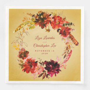 Herfst Splendor Herfst Bloemenkrans Golden Wedding Servet