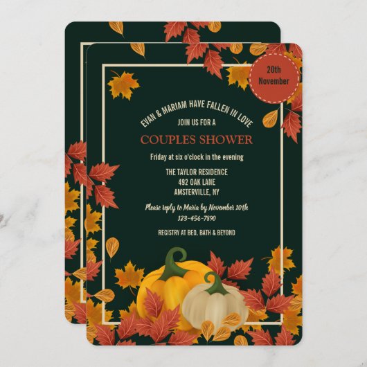 Herfst Splendor Invitation Kaart (Voorkant / Achterkant)