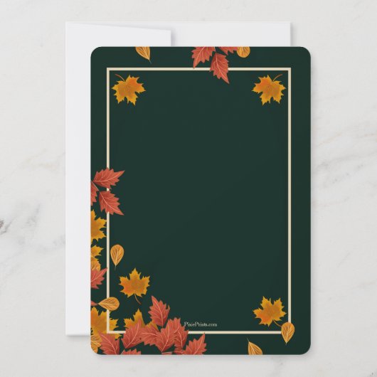 Herfst Splendor Invitation Kaart (Achterkant)