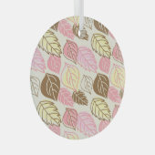 Herfst Splendor: Naadloos bladpatroon Glas Ornament (Voorkant Rechts)