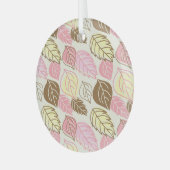 Herfst Splendor: Naadloos bladpatroon Glas Ornament (Voorkant links)