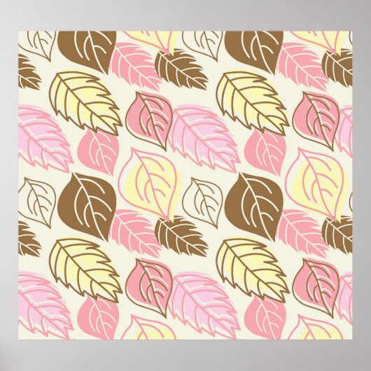 Herfst Splendor: Naadloos bladpatroon Poster (Voorkant)