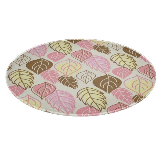 Herfst Splendor: Naadloos bladpatroon Snijplank (Hoek)