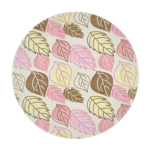 Herfst Splendor: Naadloos bladpatroon Snijplank (Voorkant)