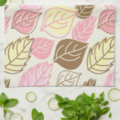 Herfst Splendor: Naadloos bladpatroon Theedoek (Gevouwen)