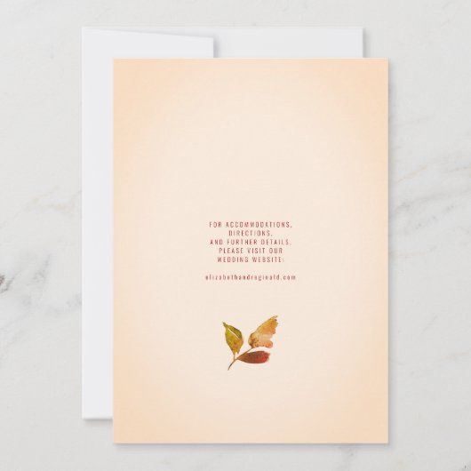 Herfst Splendor Waterverf Bloemen Ivoor Bruiloft Kaart (Achterkant)