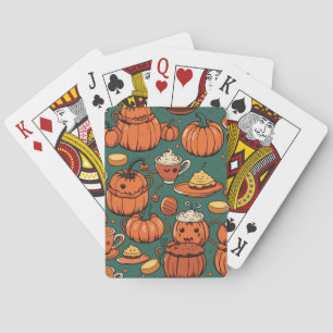 Herfst Spooky Pumpkin Pizzazz Party Pokerkaarten