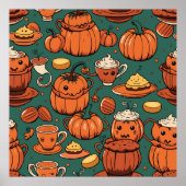 Herfst Spooky Pumpkin Pizzazz Party Poster (Voorkant)
