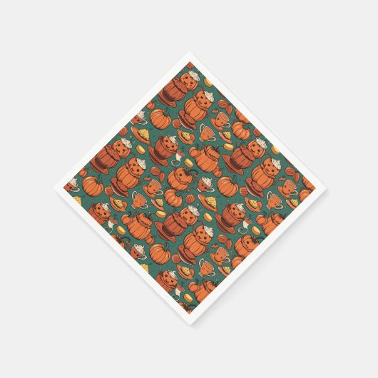 Herfst Spooky Pumpkin Pizzazz Party Servet (Hoek)