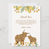 Herfst Spring Boho Highland Koe Baby shower Bedankkaart (Voorkant)