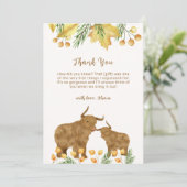 Herfst Spring Boho Highland Koe Baby shower Bedankkaart (Staand voorkant)