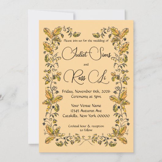 Herfst Sprookjes Uitnodiging (Voorkant)