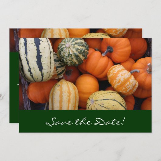 Herfst Squash Harvest Save the Date Kaart (Voorkant / Achterkant)