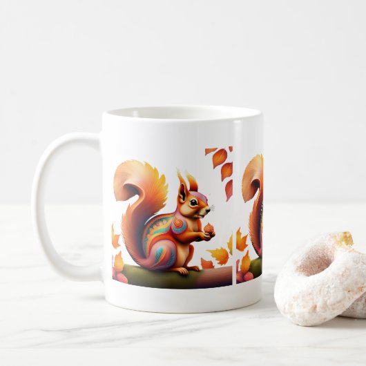 Herfst Squirrel Alebrije Koffiemok (Met donut)