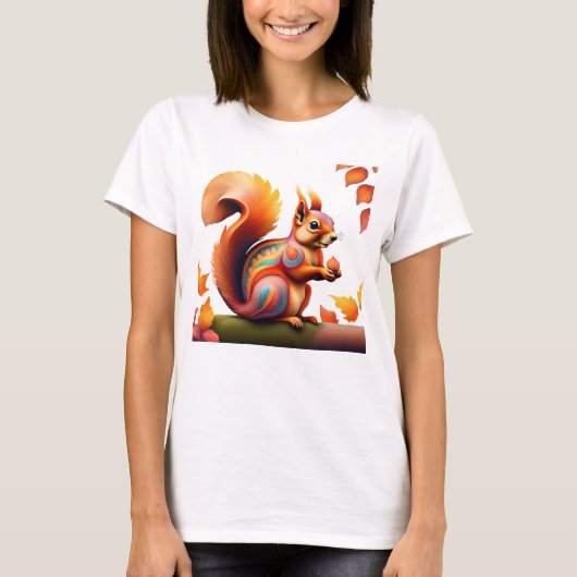 Herfst Squirrel Alebrije T-shirt (Voorkant)