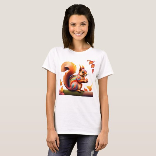 Herfst Squirrel Alebrije T-shirt (Voorkant volledig)