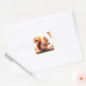 Herfst Squirrel Alebrije Vierkante Sticker (Envelop)