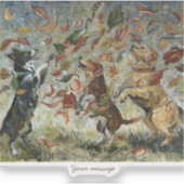Herfst Staartkwispel Whimsical Goud Retriever Hond Sticker (Voorkant)