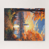 Herfst Stad Waterfront Legpuzzel (Horizontaal)