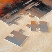 Herfst Stadssilhouet Zonsondergang Legpuzzel (Zijkant)
