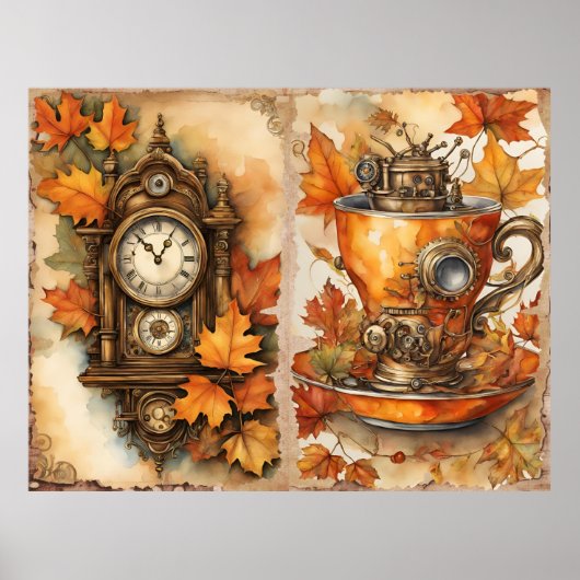 Herfst Steampunk Art Poster (Voorkant)