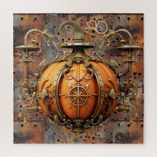 Herfst Steampunk Pompoen Puzzel (Verticaal)