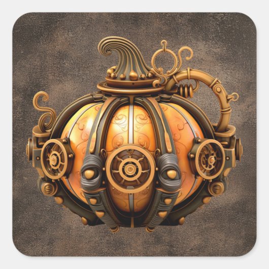 Herfst Steampunk Pompoenen Stickers (Voorkant)