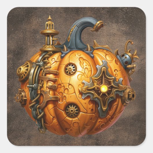 Herfst Steampunk Pompoenen Stickers (Voorkant)