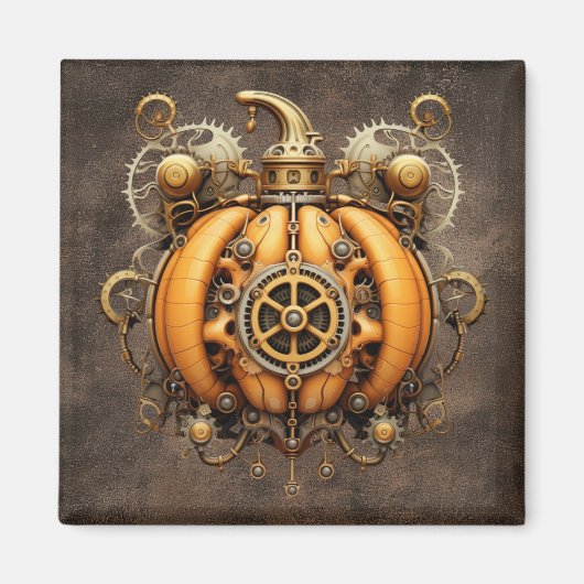 Herfst Steampunk Pompoenmagneet Magneet (Voorkant)