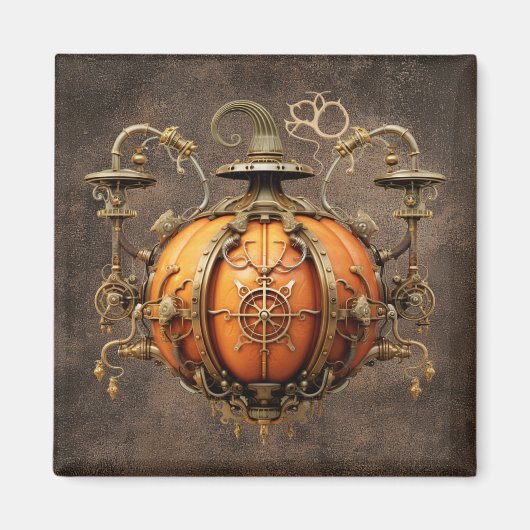 Herfst Steampunk Pompoenmagneet Magneet (Voorkant)
