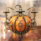 Herfst Steampunk Pumpkin Window Cling Raamsticker (Vel 2)