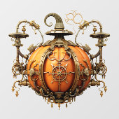 Herfst Steampunk Pumpkin Window Cling Raamsticker (Vel)